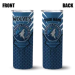 custom minnesota timberwolves chevron stripes midnight blue skinny tumbler best selling 1.webp