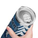 custom minnesota timberwolves chevron stripes midnight blue skinny tumbler best selling 1.webp