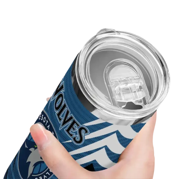 custom minnesota timberwolves chevron stripes midnight blue skinny tumbler high quality.webp