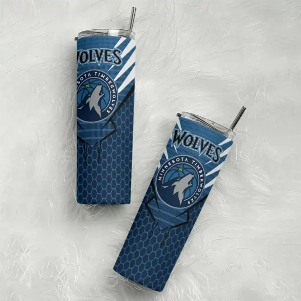 custom minnesota timberwolves chevron stripes midnight blue skinny tumbler top rated.webp