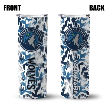 custom minnesota timberwolves claw marks midnight blue white skinny tumbler fashion forward.webp