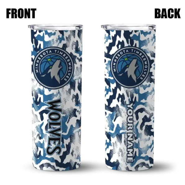 custom minnesota timberwolves claw marks midnight blue white skinny tumbler fashion forward.webp