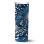 custom minnesota timberwolves helmet clash midnight blue skinny tumbler best selling.webp