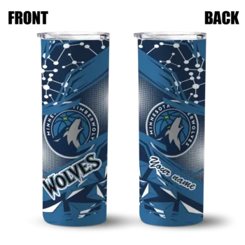 custom minnesota timberwolves helmet clash midnight blue skinny tumbler fashion forward.webp
