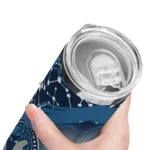 custom minnesota timberwolves helmet clash midnight blue skinny tumbler best selling 1.webp