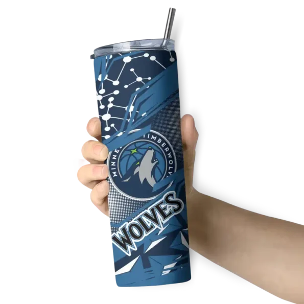 custom minnesota timberwolves helmet clash midnight blue skinny tumbler premium grade.webp