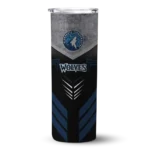 custom minnesota timberwolves hexagon honeycomb midnight blue black skinny tumbler best selling.webp