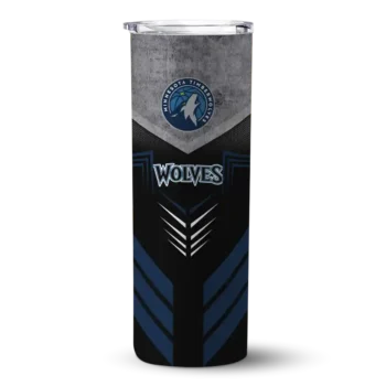 custom minnesota timberwolves hexagon honeycomb midnight blue black skinny tumbler best selling.webp