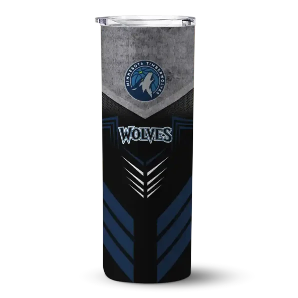 custom minnesota timberwolves hexagon honeycomb midnight blue black skinny tumbler best selling.webp