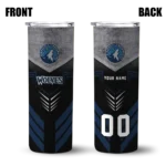 custom minnesota timberwolves hexagon honeycomb midnight blue black skinny tumbler best selling 1.webp
