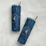 custom minnesota timberwolves metallic grid midnight blue skinny tumbler best selling 1.webp