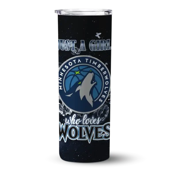 custom minnesota timberwolves rose romance midnight blue black skinny tumbler best selling.webp