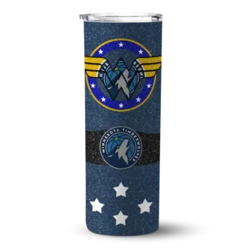 custom minnesota timberwolves star cluster midnight blue skinny tumbler best selling.webp