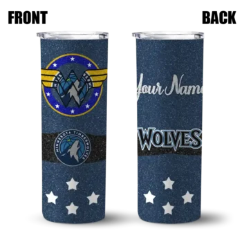 custom minnesota timberwolves star cluster midnight blue skinny tumbler fashion forward.webp