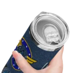 custom minnesota timberwolves star cluster midnight blue skinny tumbler best selling 1.webp