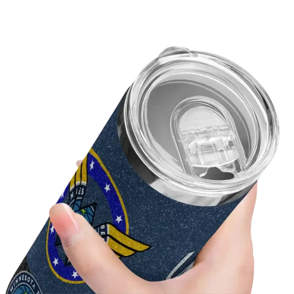 custom minnesota timberwolves star cluster midnight blue skinny tumbler high quality.webp