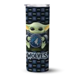 custom minnesota timberwolves yoda cozy midnight blue black skinny tumbler best selling 1.webp