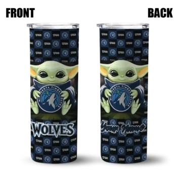 custom minnesota timberwolves yoda cozy midnight blue black skinny tumbler fashion forward.webp