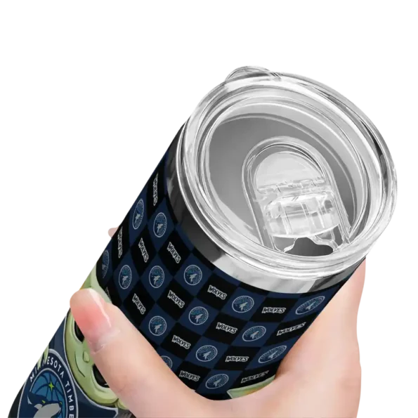 custom minnesota timberwolves yoda cozy midnight blue black skinny tumbler high quality.webp