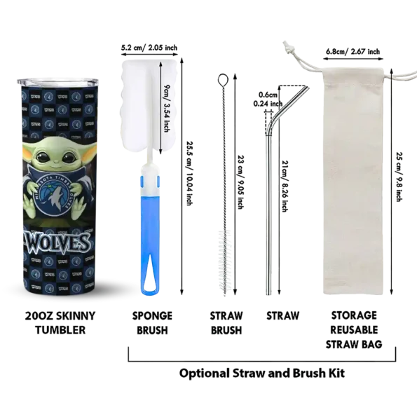 custom minnesota timberwolves yoda cozy midnight blue black skinny tumbler new arrival.webp