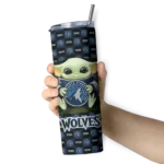 custom minnesota timberwolves yoda cozy midnight blue black skinny tumbler best selling 1.webp