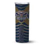 custom new orleans pelicans camo texture navy skinny tumbler best selling 1.webp