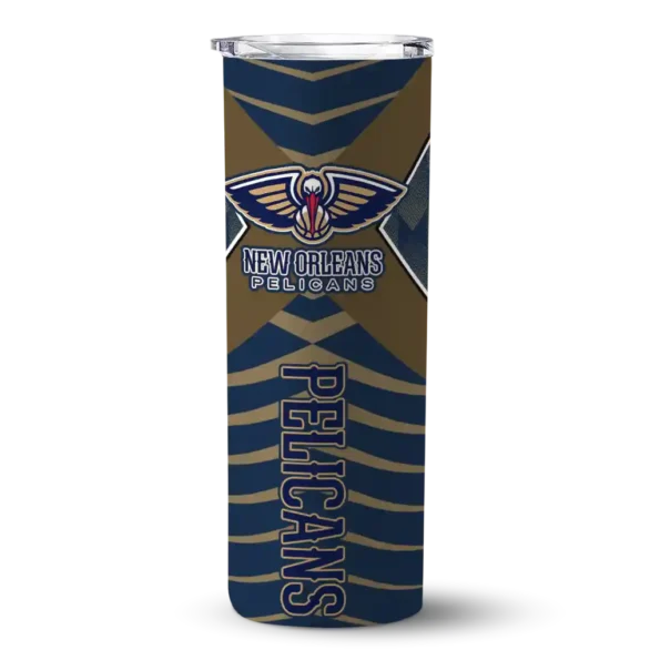 custom new orleans pelicans camo texture navy skinny tumbler best selling 1.webp