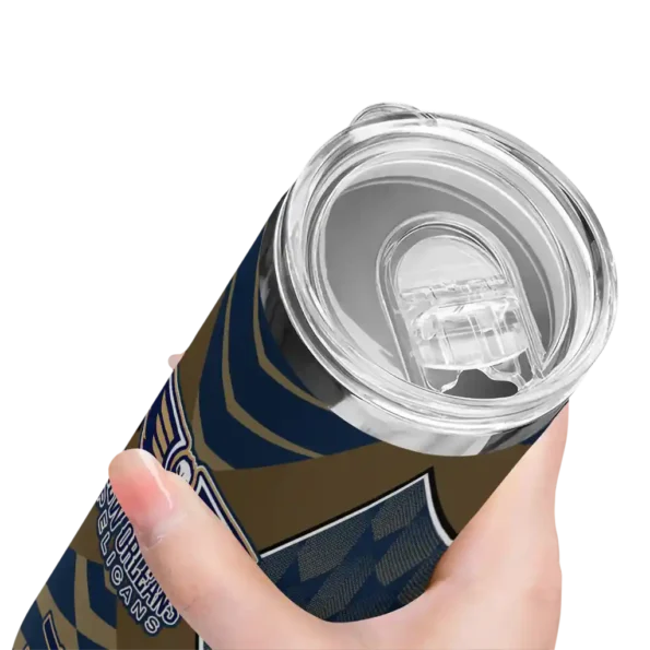 custom new orleans pelicans camo texture navy skinny tumbler high quality.webp