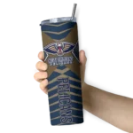 custom new orleans pelicans camo texture navy skinny tumbler best selling 1.webp