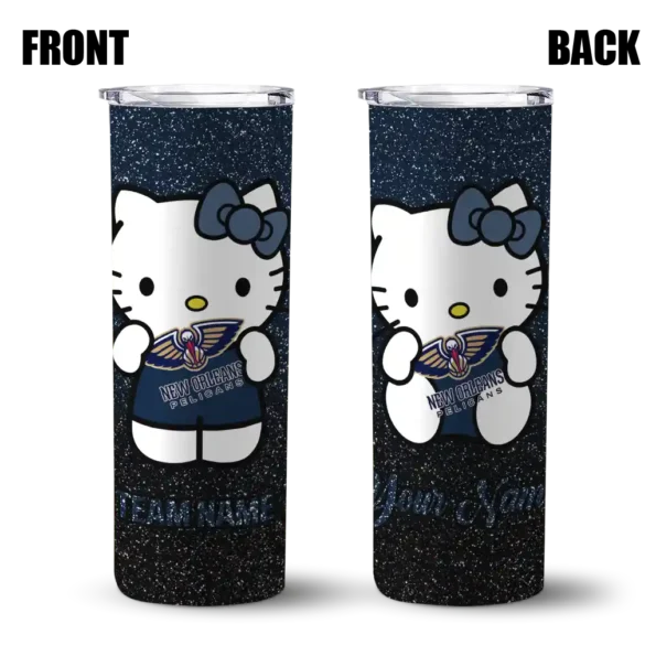 custom new orleans pelicans hello kitty navy black skinny tumbler fashion forward 1.webp