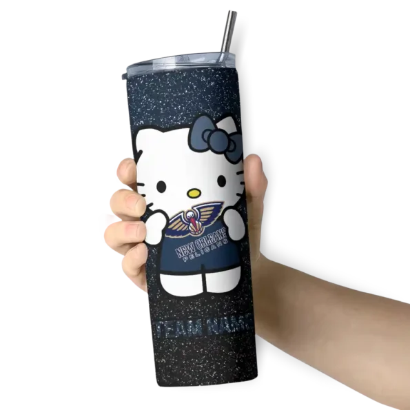 custom new orleans pelicans hello kitty navy black skinny tumbler premium grade 1.webp