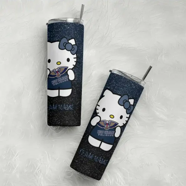 custom new orleans pelicans hello kitty navy black skinny tumbler top rated.webp