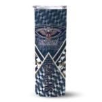 custom new orleans pelicans monogram burst navy white skinny tumbler best selling 1.webp