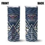 custom new orleans pelicans monogram burst navy white skinny tumbler best selling 1.webp