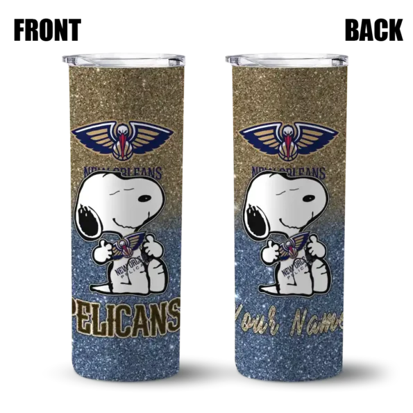 custom new orleans pelicans snoopy attitude navy skinny tumbler fashion forward 1.webp
