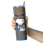 custom new orleans pelicans snoopy attitude navy skinny tumbler best selling 1.webp