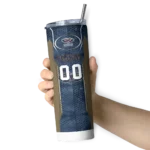 custom new orleans pelicans stacked diamond navy skinny tumbler best selling 1.webp