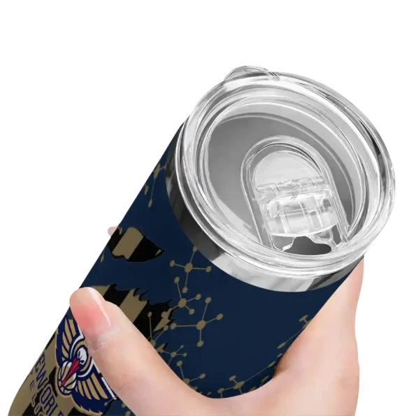 custom new orleans pelicans star pop navy black skinny tumbler high quality.webp
