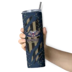 custom new orleans pelicans star pop navy black skinny tumbler best selling 1.webp