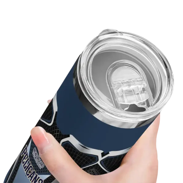 custom new orleans pelicans superman emblem navy black skinny tumbler high quality.webp