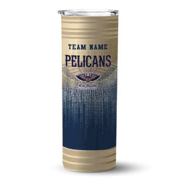 custom new orleans pelicans swirl texture navy skinny tumbler best selling 1.webp