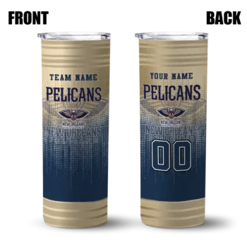 custom new orleans pelicans swirl texture navy skinny tumbler fashion forward 1.webp