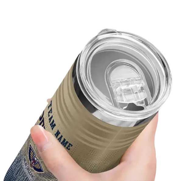 custom new orleans pelicans swirl texture navy skinny tumbler high quality 1.webp