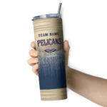 custom new orleans pelicans swirl texture navy skinny tumbler best selling 1.webp