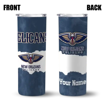 custom new orleans pelicans torn band navy white skinny tumbler fashion forward.webp