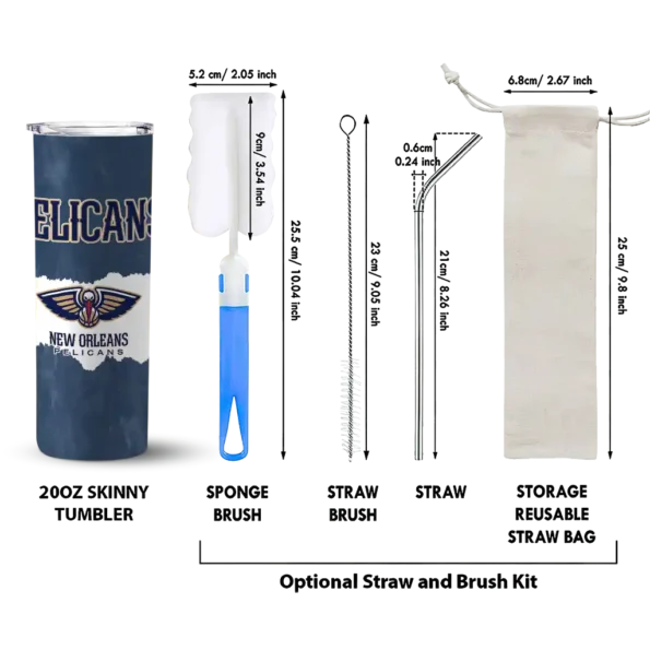 custom new orleans pelicans torn band navy white skinny tumbler new arrival.webp