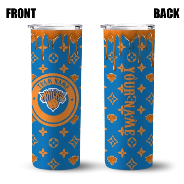 custom new york knicks camo streak blue skinny tumbler fashion forward.webp