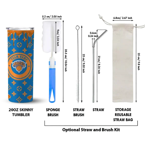 custom new york knicks camo streak blue skinny tumbler new arrival.webp