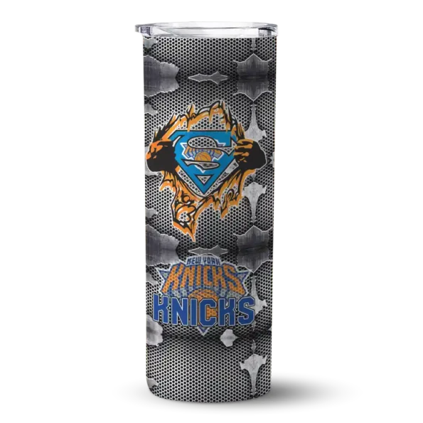 custom new york knicks chevron v blue gray skinny tumbler best selling 1.webp