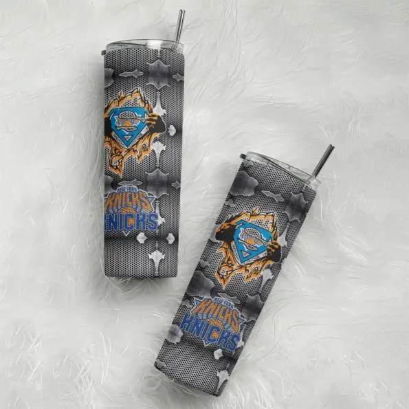 custom new york knicks chevron v blue gray skinny tumbler top rated.webp
